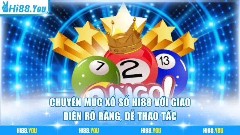 Chuyên mục xổ số HI88 với giao diện rõ ràng, dễ thao tác